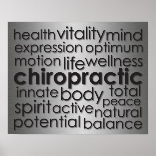 Metallic-Look Chiropractic Word Collage Poster (Vorne)