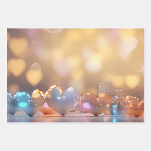 "Metallic" Look Gold, Silber & Rose Gold Geschenkpapier Set (Vorderseite 2)