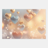 "Metallic" Look Gold, Silber & Rose Gold Geschenkpapier Set (Vorderseite)