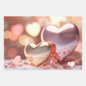 "Metallic" Look Gold, Silber & Rose Gold Geschenkpapier Set (Vorderseite 3)