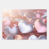 "Metallic" Look Gold, Silber & Rose Gold Geschenkpapier Set (Vorderseite 2)