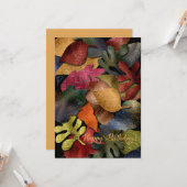 Metallic Look Herbstlaubs glücklich Geburtstag Karte (Vorderseite/Rückseite Beispiel)