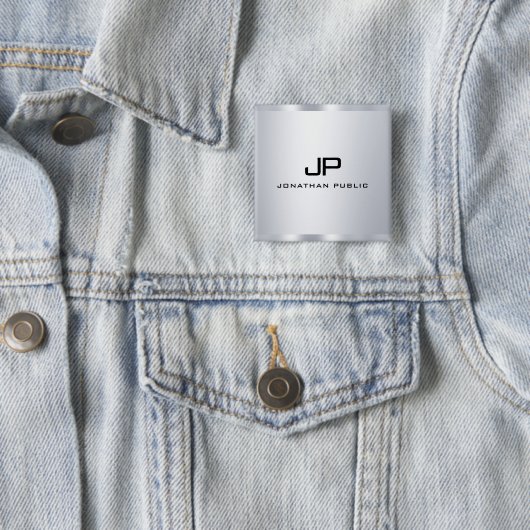 Metallic-Look-Imitat für Monogramm Silver Template Button (Beispiel)