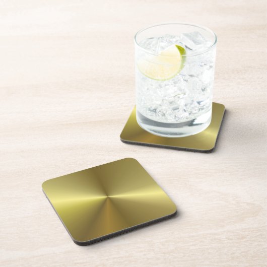 Metallic Look Imitate Gold Elegante Leere Vorlage Getränkeuntersetzer (Rechte Seite)