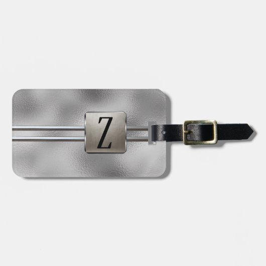 Metallic Look Monogram Gift Gepäckanhänger (Vorderseite horizontal)