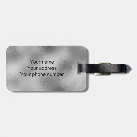 Metallic Look Monogram Gift Gepäckanhänger (Rückseite horizontal)