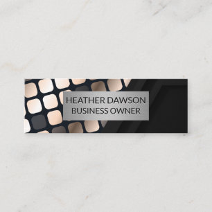 Metallic Lux Pattern   Schwarz Geometrisch Mini Visitenkarte