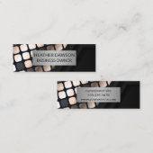 Metallic Lux Pattern | Schwarz Geometrisch Mini Visitenkarte (Vorne/Hinten)