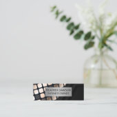 Metallic Lux Pattern | Schwarz Geometrisch Mini Visitenkarte (Stehend Vorderseite)