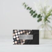 Metallic Lux Pattern | Schwarz Geometrisch Visitenkarte (Stehend Vorderseite)
