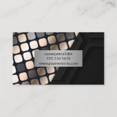 Metallic Lux Pattern | Schwarz Geometrisch Visitenkarte (Rückseite)