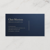 Metallic Luxury Executive Transport Navy Blue Visitenkarte (Rückseite)