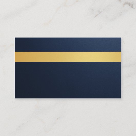 Metallic Luxury Real Estate Agent Navy Blue Gold Visitenkarte (Rückseite)