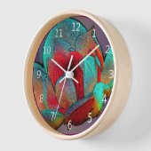 Metallic magnolia in blue and red with numbers uhr (Winkel)
