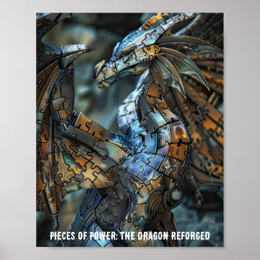 Metallic Majesty Dragon Puzzle Poster (Vorne)