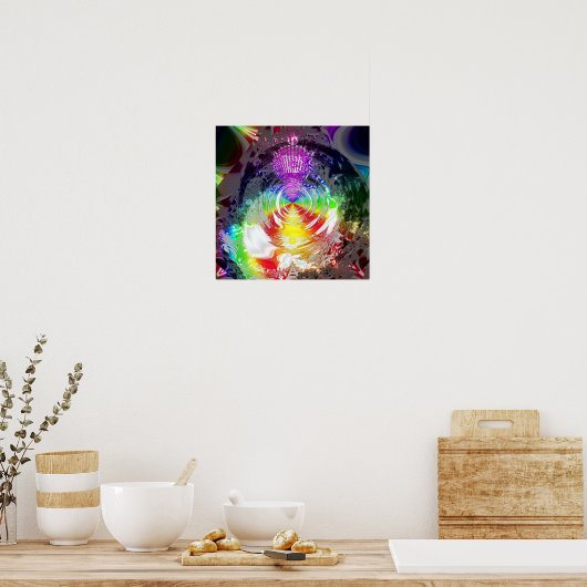 Metallic Mandelbrot 1 Poster (Küche)