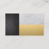Metallic | Marmor | Farbblock Gold Visitenkarte (Rückseite)