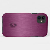 Metallic Maroon Red Brushed Aluminium Look Case-Mate iPhone Hülle (Rückseite (Horizontal))