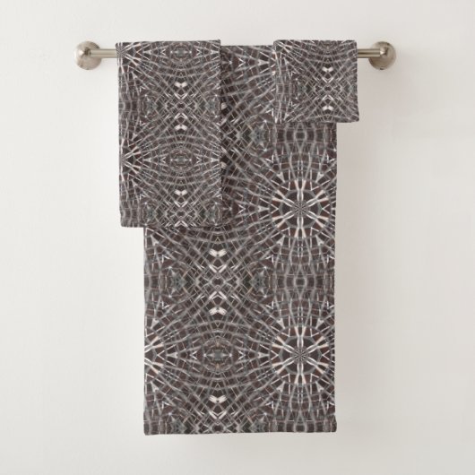 Metallic Metal Mesh Silver Bath Towel Set (Insitu)