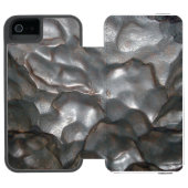 Metallic Meteorite Rock Print, Incipio iPhone Geldbeutel-Hülle (Folio Geöffnet)