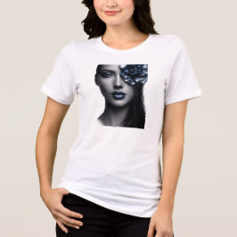 Metallic Midnight Rose Portrait  Dunkle Flora  Tri-Blend Shirt