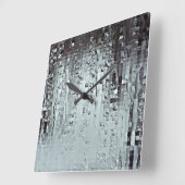 Metallic Modern Abstract Rain Droplets Personalize Quadratische Wanduhr (Winkel)