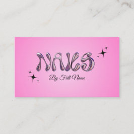 Metallic Nails Business Card Visitenkarte