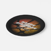 Metallic Orange Basketball Ball Geburtstag Pappteller (Schrägansicht)