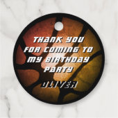 Metallic Orange Basketball Ball Vielen Dank zum Ge Geschenkanhänger (Rückseite)