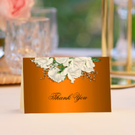 Metallic Orange, Bridal Bouquet Wedding Vielen Dan Dankeskarte