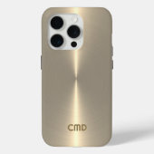 Metallic Pale GoldTexture Stainless Steel Look Case-Mate iPhone Hülle (Rückseite)