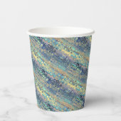 Metallic Pastel Lights Blue Pattern Pappbecher (Rückseite)