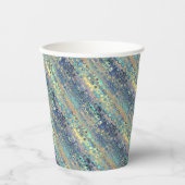 Metallic Pastel Lights Blue Pattern Pappbecher (Vorderseite)
