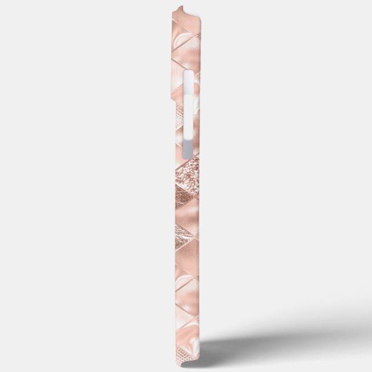 Metallic Pink Blush Chic Eleganter Glitzer Case-Mate iPhone Hülle (Rückseite / Links)