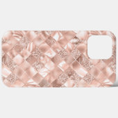 Metallic Pink Blush Chic Eleganter Glitzer Case-Mate iPhone Hülle (Rückseite (Horizontal))