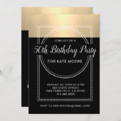 Metallic Platinum Gold 50. Geburtstagsparty Einladung (Vorne/Hinten)