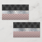 Metallic | Polsterkissen | Rosa Verkleidung Visitenkarte (Vorne/Hinten)