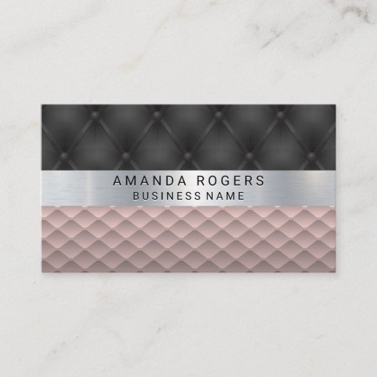 Metallic | Polsterkissen | Rosa Verkleidung Visitenkarte (Vorderseite)