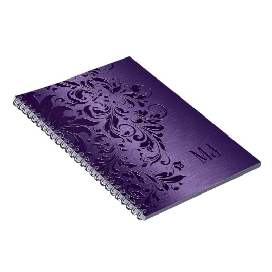 Metallic Purple Brushed Aluminum Purple Lace Notizblock (Rechte Seite)