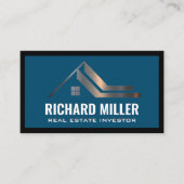 Metallic Real Anwesen | Wohneigentum Visitenkarte (Vorderseite)