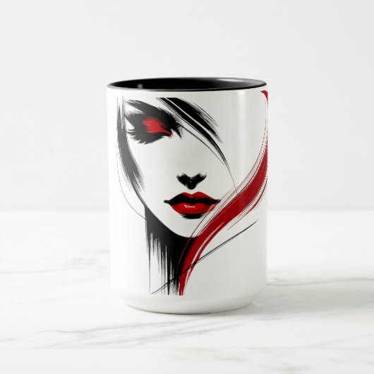  Metallic Red Accent Woman   Tasse (Zentrum)