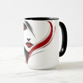  Metallic Red Accent Woman   Tasse (VorderseiteRechts)