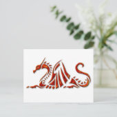 Metallic Red Beveled Dragon Postkarte (Stehend Vorderseite)
