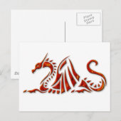 Metallic Red Beveled Dragon Postkarte (Vorne/Hinten)