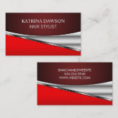 Metallic Red Shiny Abstrakt Visitenkarte (Vorne/Hinten)