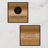 Metallic Rivet | Industriesäge Quadratische Visitenkarte (Vorne/Hinten)