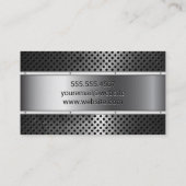 Metallic | Rivets | Metallrustikale Perforationen Visitenkarte (Rückseite)