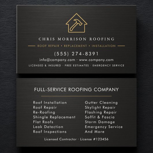 Metallic Roofing Roofer Professional Services  Visitenkarte