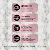 Metallic Rose Gold Company Logo Mitarbeiter Magnet Namensschild