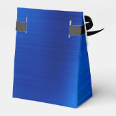 Metallic Royal Blue Curly Black Monogram Geschenkschachtel (Rückseite)